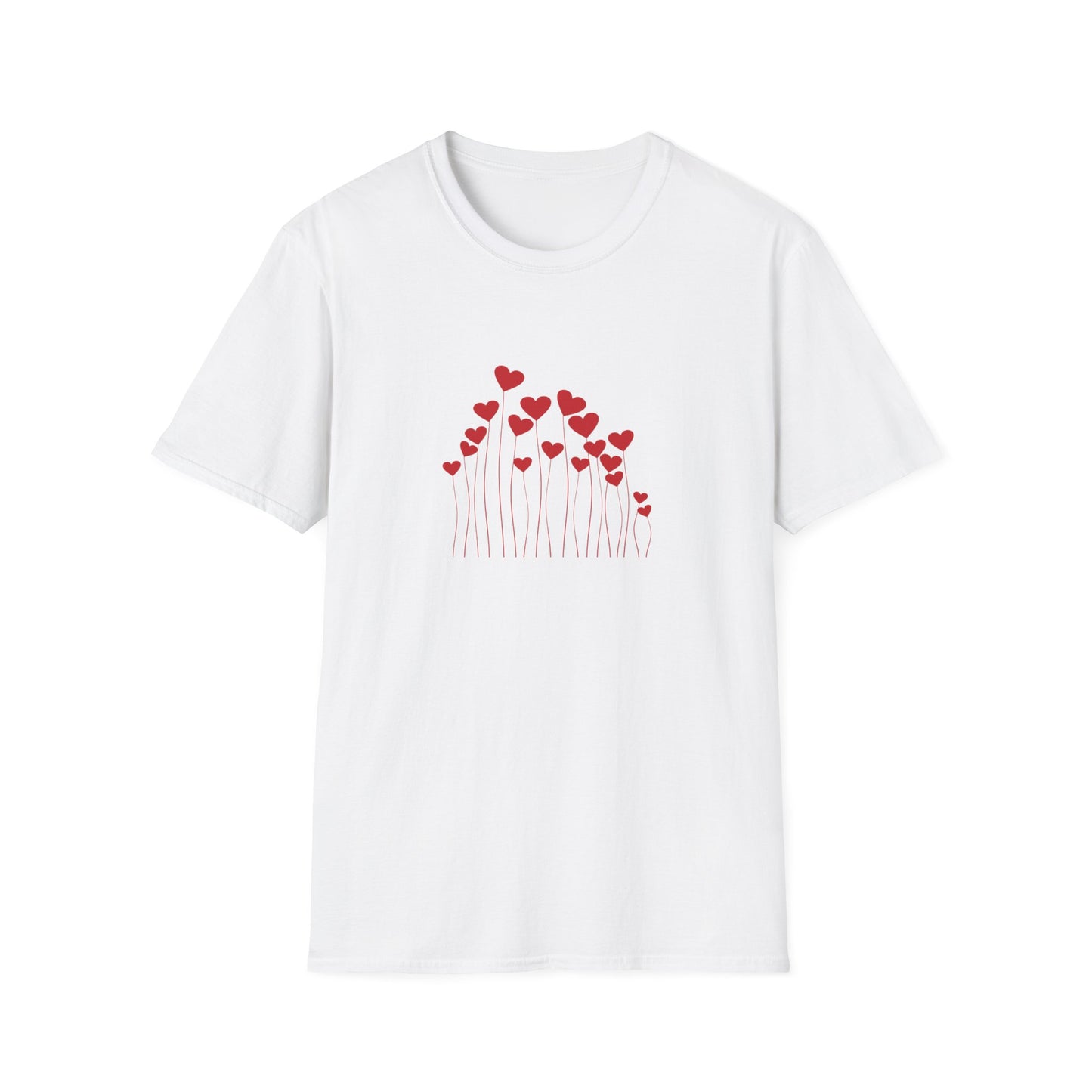 Heart Flowers - Valentines Day Unisex T-Shirt