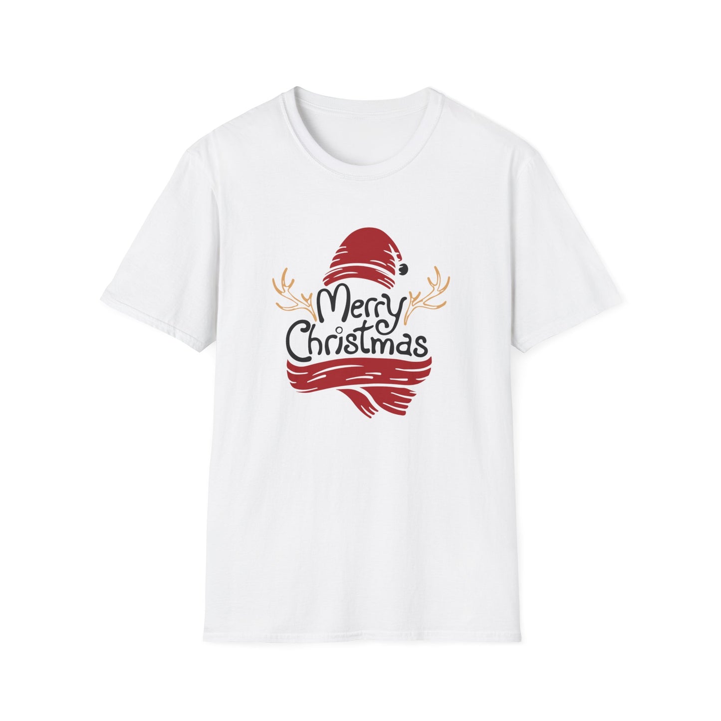 Merry Christmas with Antlers - Winter Unisex T-Shirt