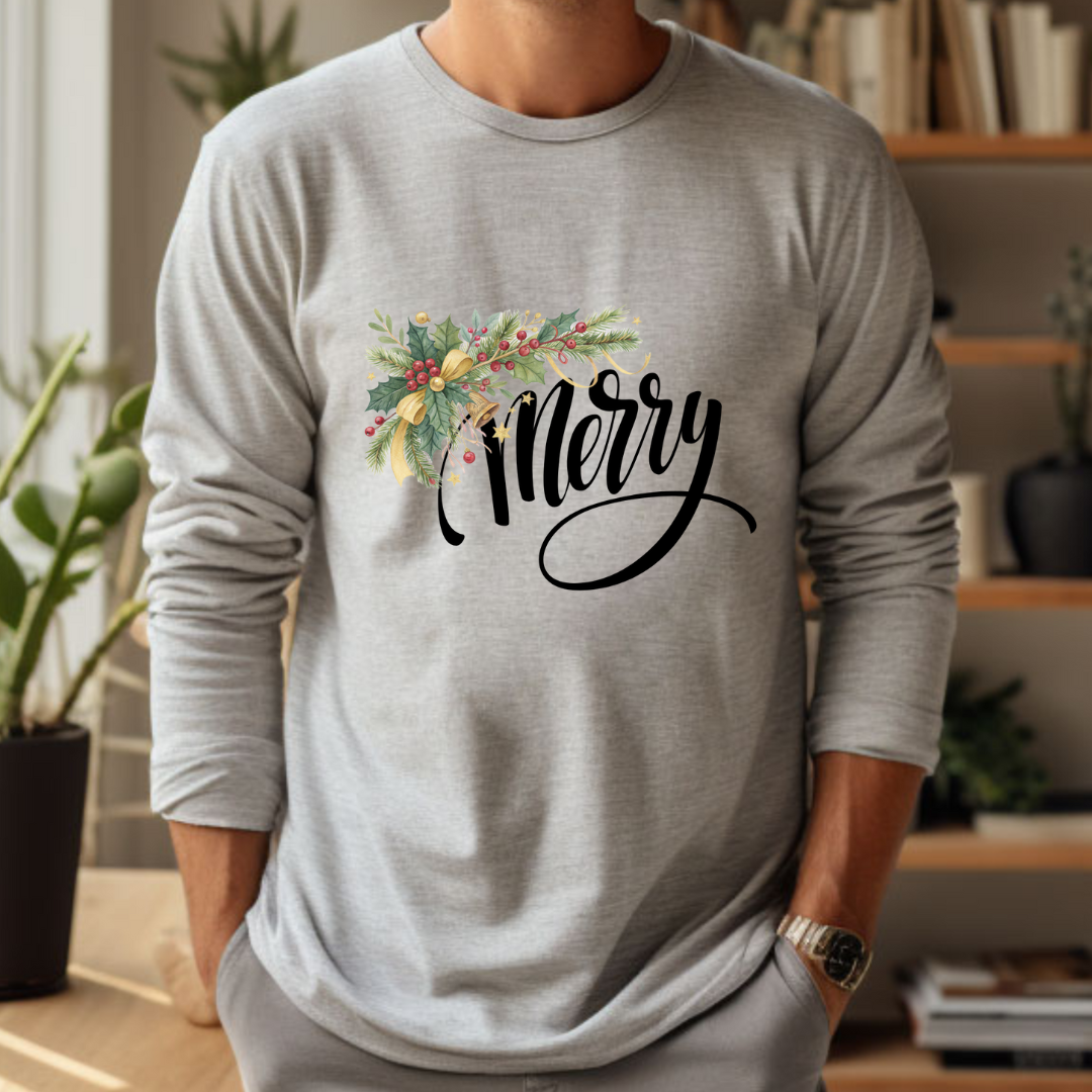 Merry - Christmas Unisex Jersey Long Sleeve Tee