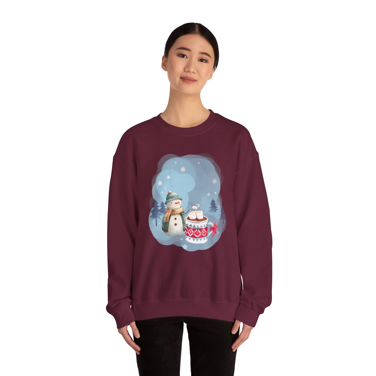Snowman and Winter Coffee - Unisex Crewneck