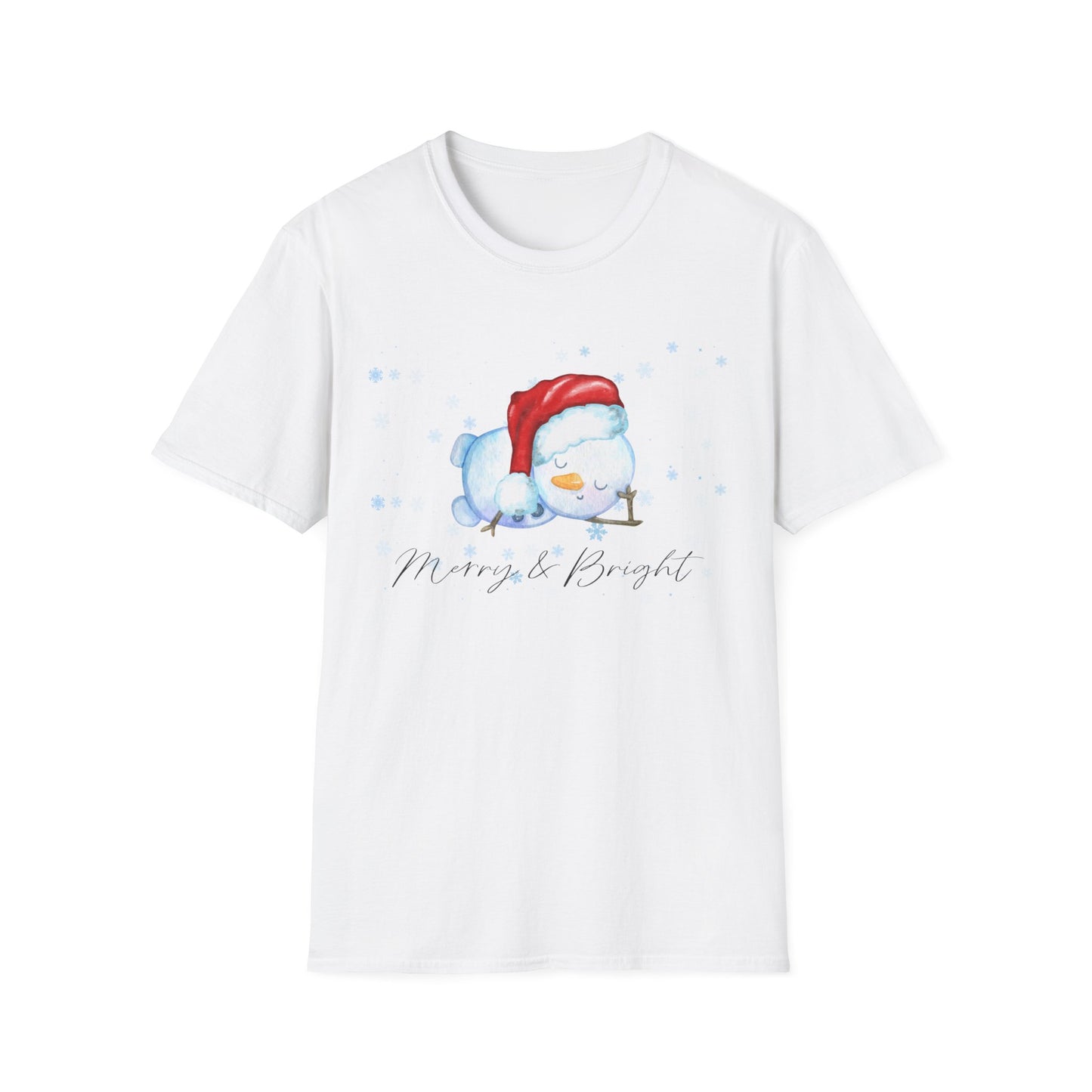 Merry and Bright Snowman - Christmas Unisex T-Shirt