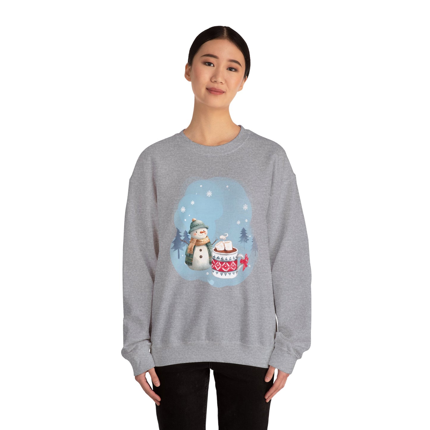 Snowman and Winter Coffee - Unisex Crewneck