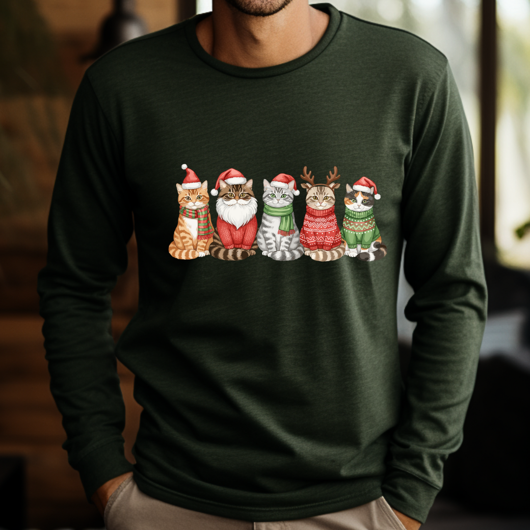 Christmas Cats - Winter Unisex Jersey Long Sleeve Tee