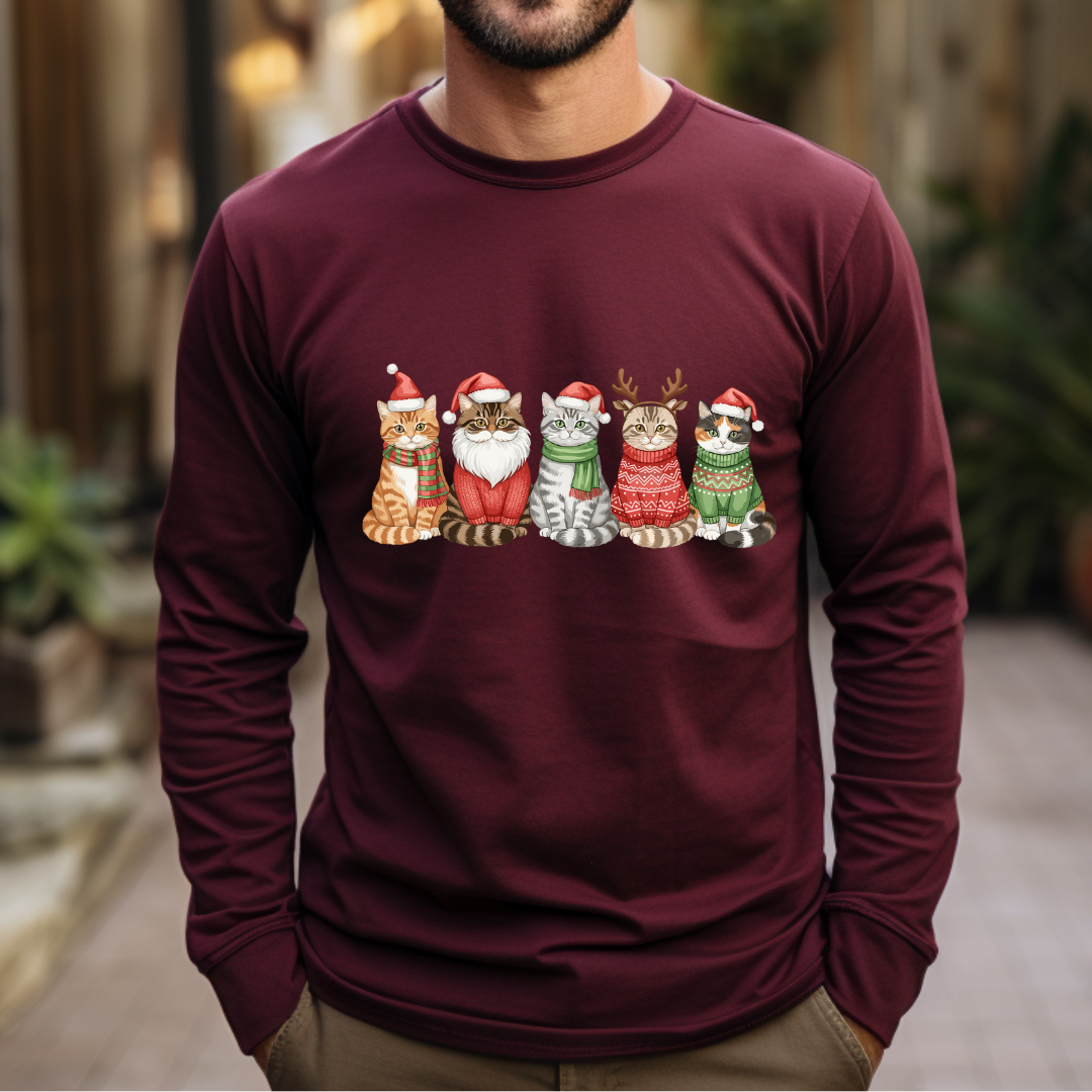 Christmas Cats - Winter Unisex Jersey Long Sleeve Tee