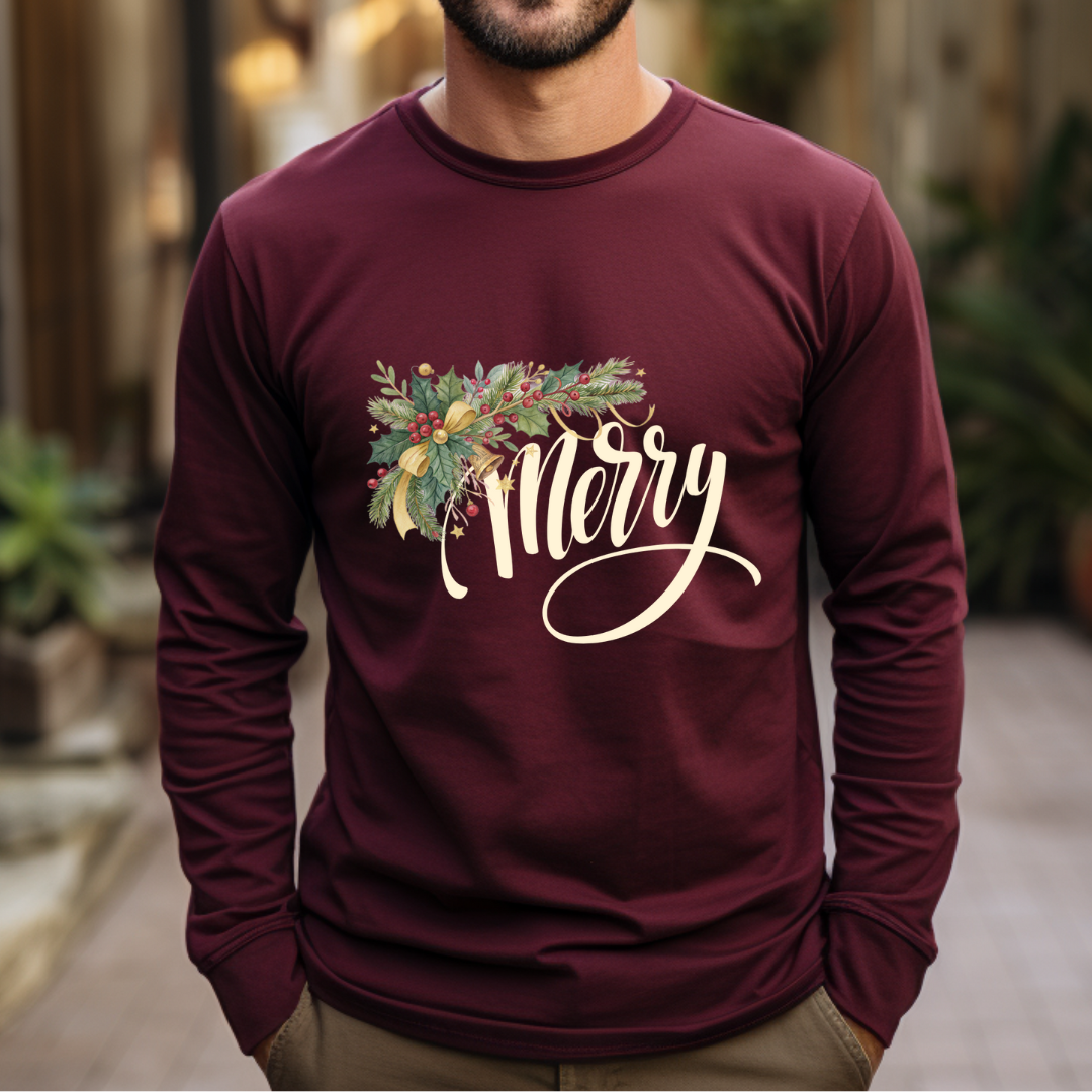 Merry - Christmas Unisex Jersey Long Sleeve Tee