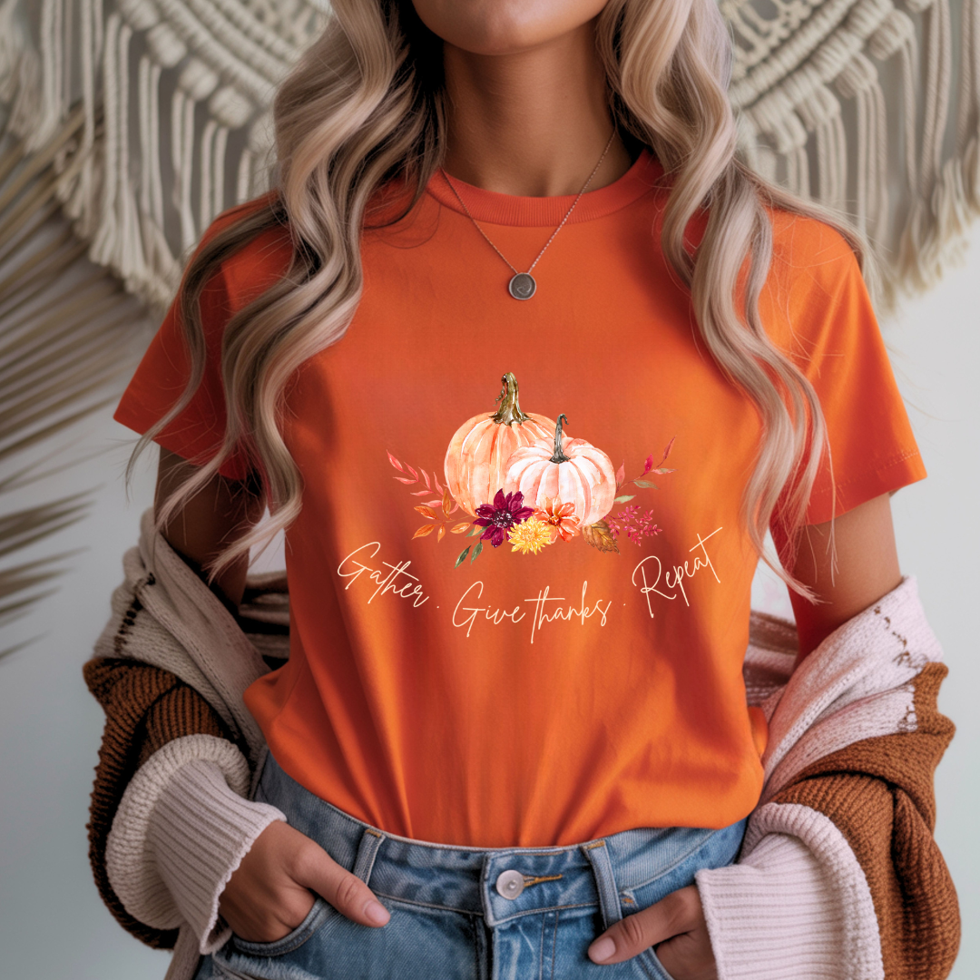 Gather. Give Thanks. Repeat Unisex T-Shirt