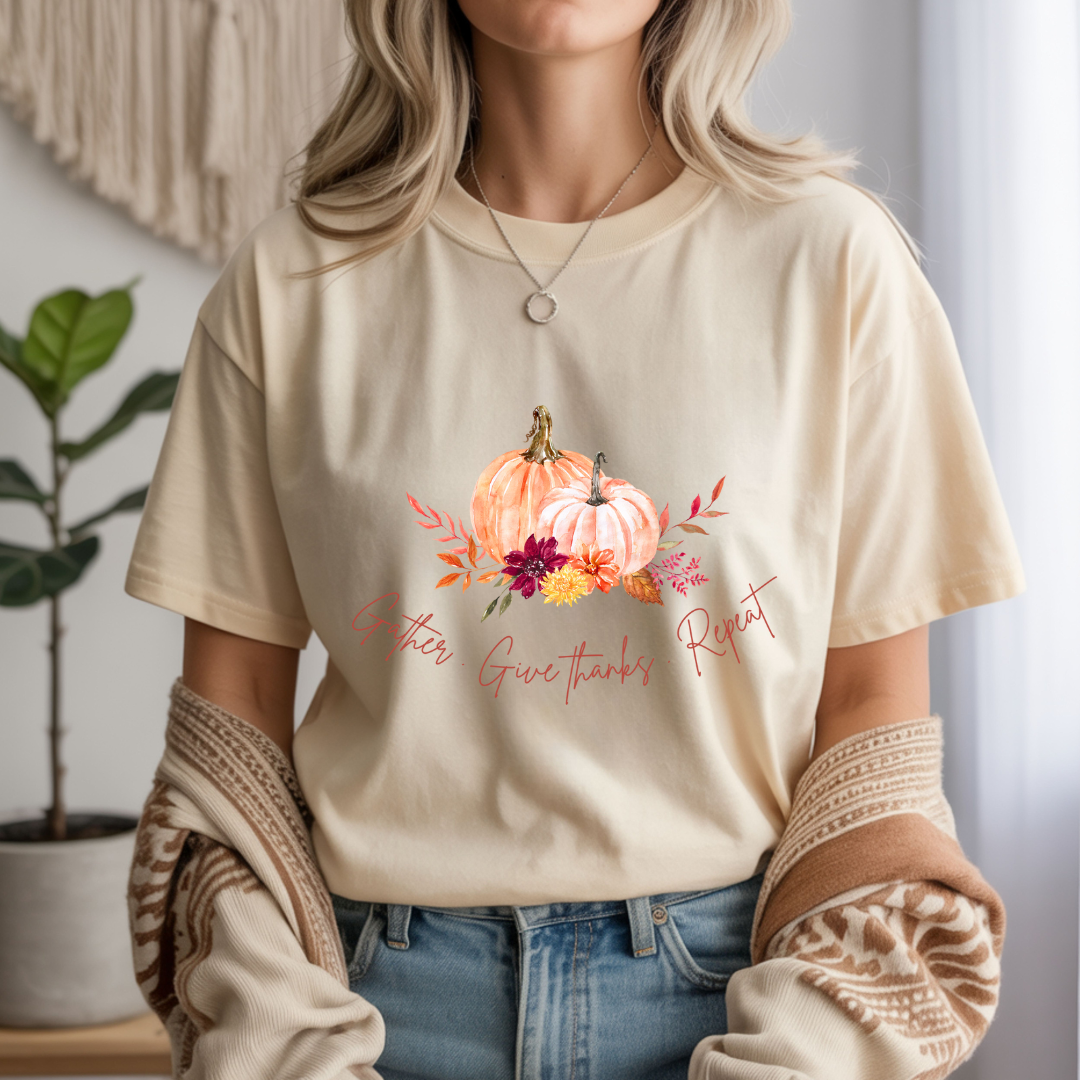 Gather. Give Thanks. Repeat Unisex T-Shirt