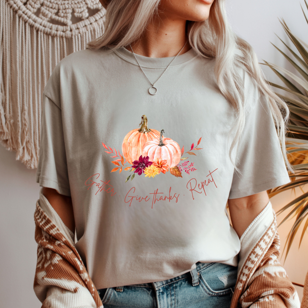Gather. Give Thanks. Repeat Unisex T-Shirt