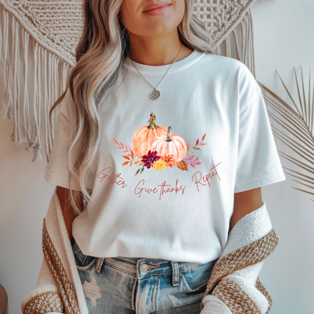 Gather. Give Thanks. Repeat Unisex T-Shirt