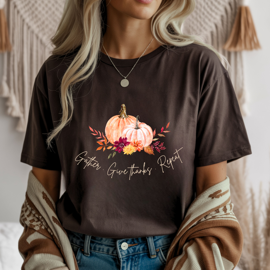 Gather. Give Thanks. Repeat Unisex T-Shirt
