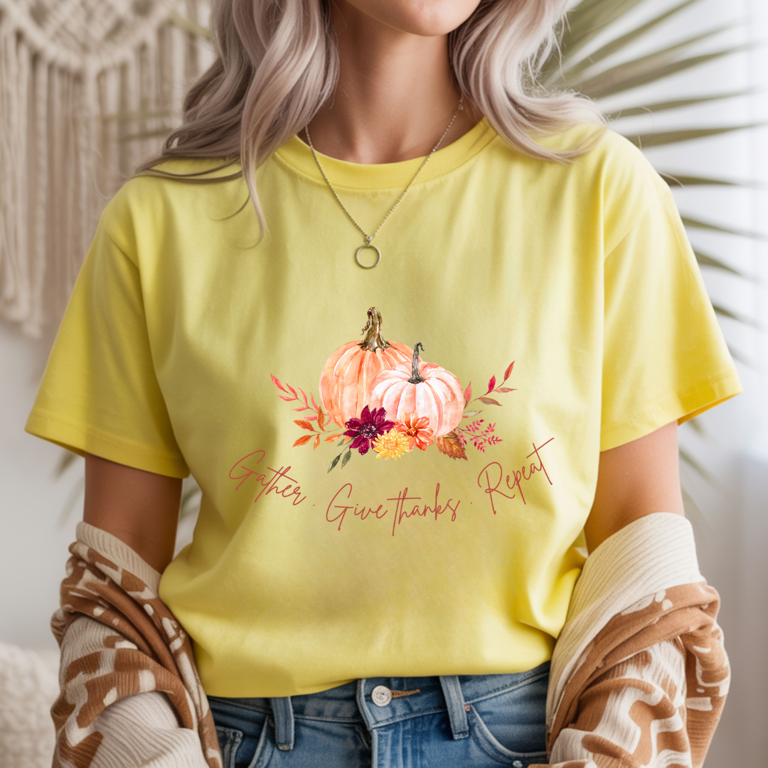 Gather. Give Thanks. Repeat Unisex T-Shirt