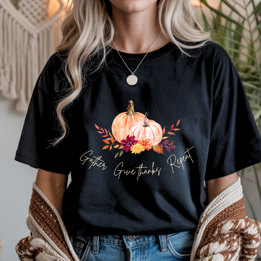 Gather. Give Thanks. Repeat Unisex T-Shirt